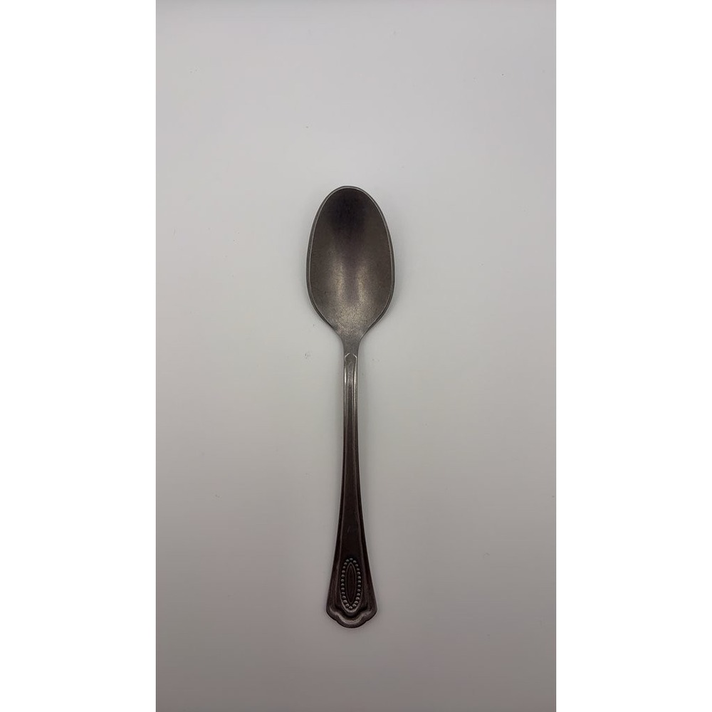 Vintage Silver-Plated Spoon with Beaded Oval Design